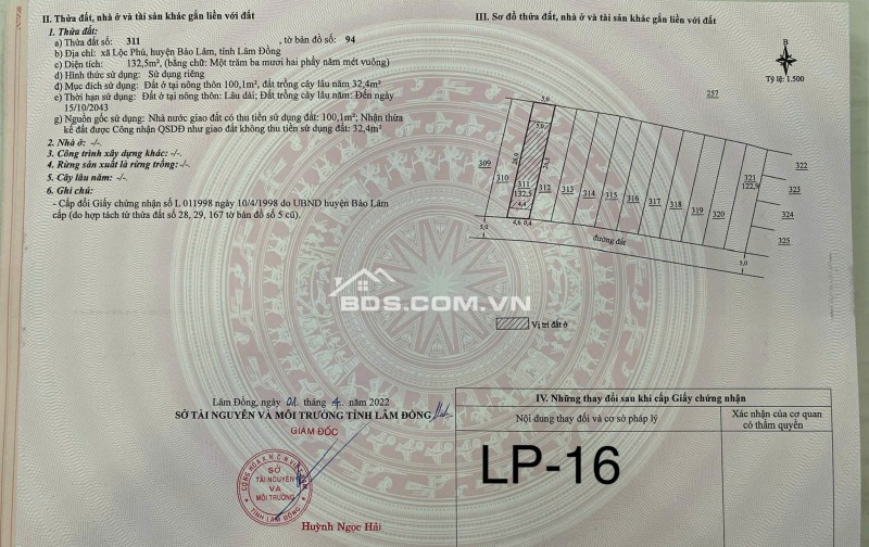 Bán đất xã Lộc Phú, Huyện Bảo Lâm, Tỉnh Lâm Đồng